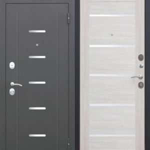 Дверь мет.Гарда 7,5см Муар Лиственница беж/б.ст.ц 960*2050L (75/105мм) хром/молдинги г.Йошкар-Ола