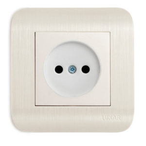 Розетка LUXAR Deco с/у белый б/з с рифл. рамкой 250В 16А