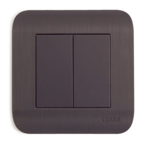 Выключатель LUXAR Deco 2-кл. с/у венге с рифл. рамкой 250В 10А