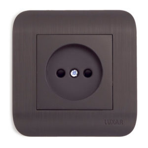 Розетка LUXAR Deco с/у без з/к венге с рифл. рамкой 250В 16А