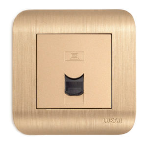 Розетка LUXAR Deco с/у компьютерная RJ-45 шампань с рифл. рамкой