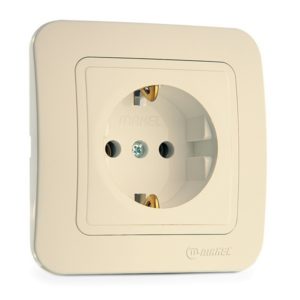 Розетка Makel Lilium 1 м. с/з крем