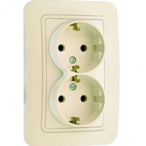 Розетка Makel Lilium 2 м. с/з крем