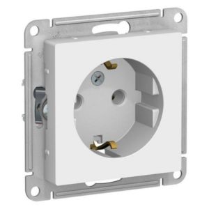 Механизм розетки ATLAS DESIGN СП 1-м с/з 16А бел.