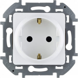 Механизм розетки 1-м СП Inspiria 16А IP20 250В 2P+Е немец. стандарт белый 673720
