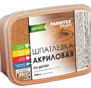 "FARBITEX ПРОФИ" Шпатлевка акриловая по дереву махагон 0,25л