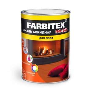 "FARBITEX" ПФ-266 Красно-коричневый эмаль алкидная 0,8кг