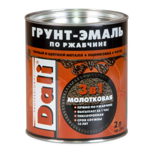 "DALI" Грунт-эмаль по ржавчине КОРИЧНЕВЫЙ 2л Молотковая