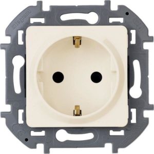 Механизм розетки 1-м СП Inspiria 16А IP20 250В 2P+Е немец. стандарт сл.кость 673721