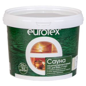 EUROTEX Сауна Лак защита для дерева 2,5кг