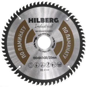 Диск пильный 190х30/20х64T Hilberg Industrial Ламинат