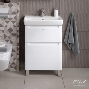 Тумба Lana 60 белый + Умывальник Q 60
