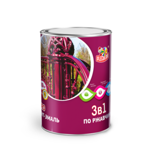 "OLECOLOR"  Грунт-эмаль по ржавчине винно-красный 3005 2 кг