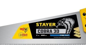 Ножовка STAYER ″Cobra 3D″ 450мм, 7TPI, 3D зуб